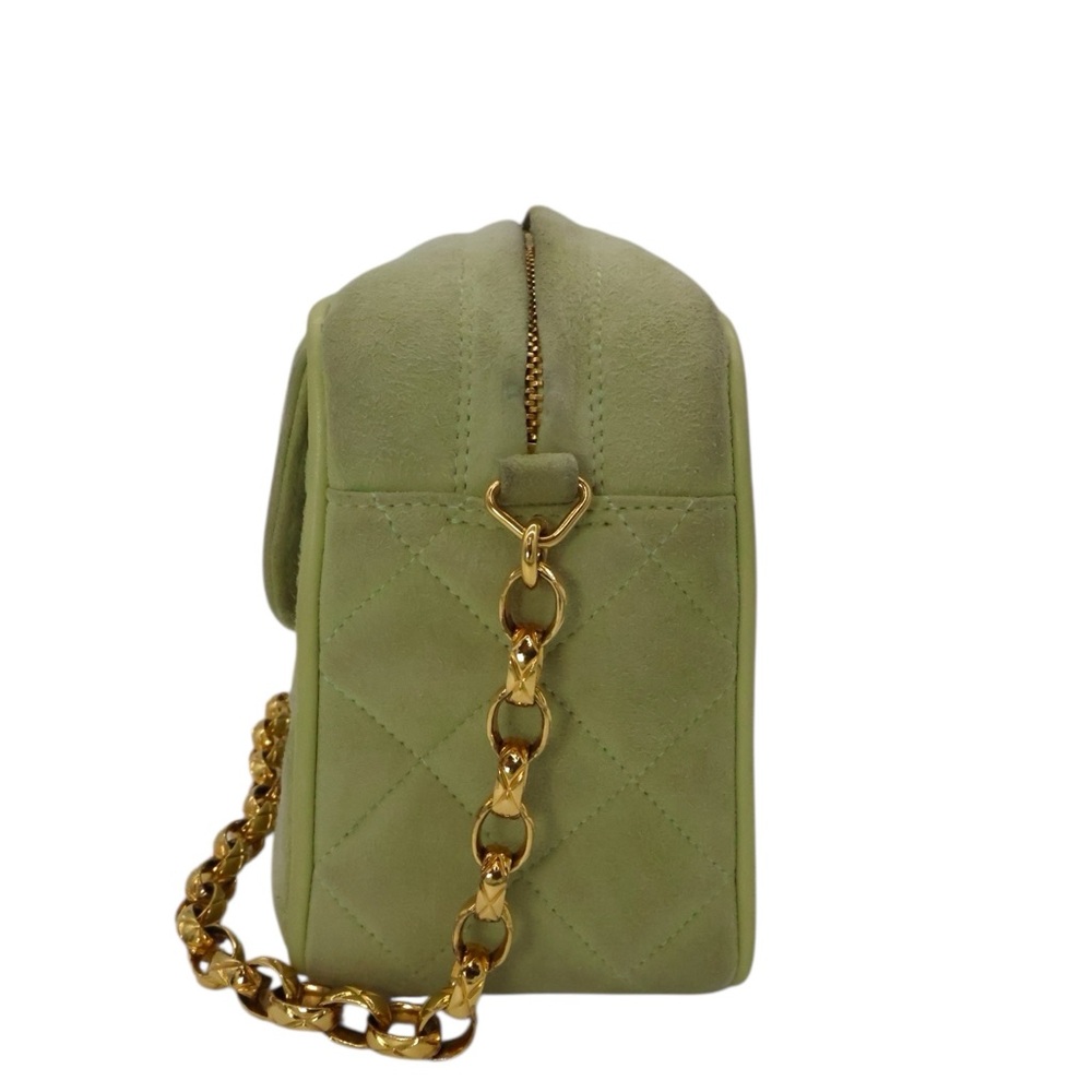Chanel Vintage Mint Green Gold Matelasse Crossbody Bag Quilted Design - Picture 8 of 16
